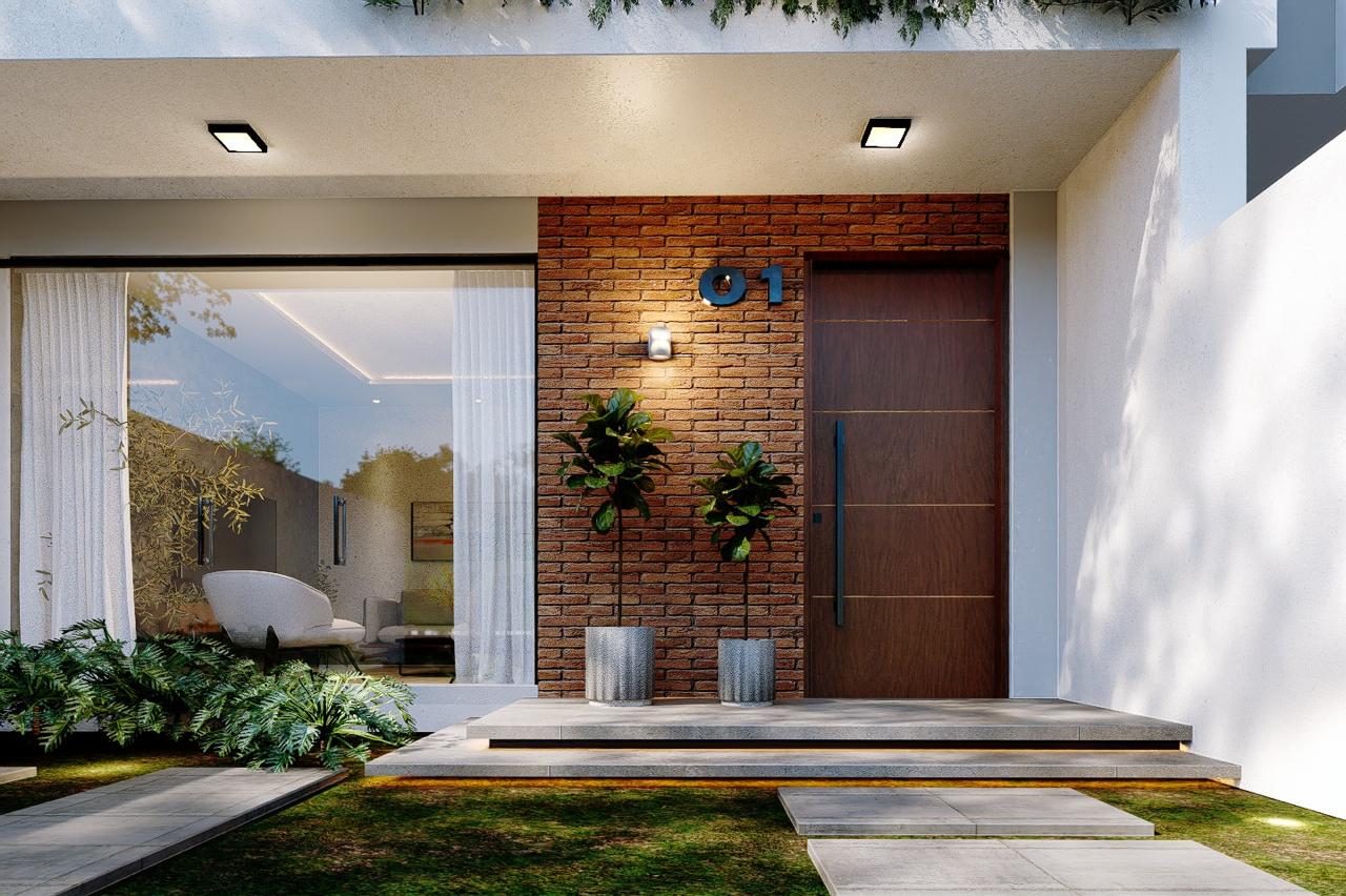 Ingreso principal del proyecto residencial en Asunción