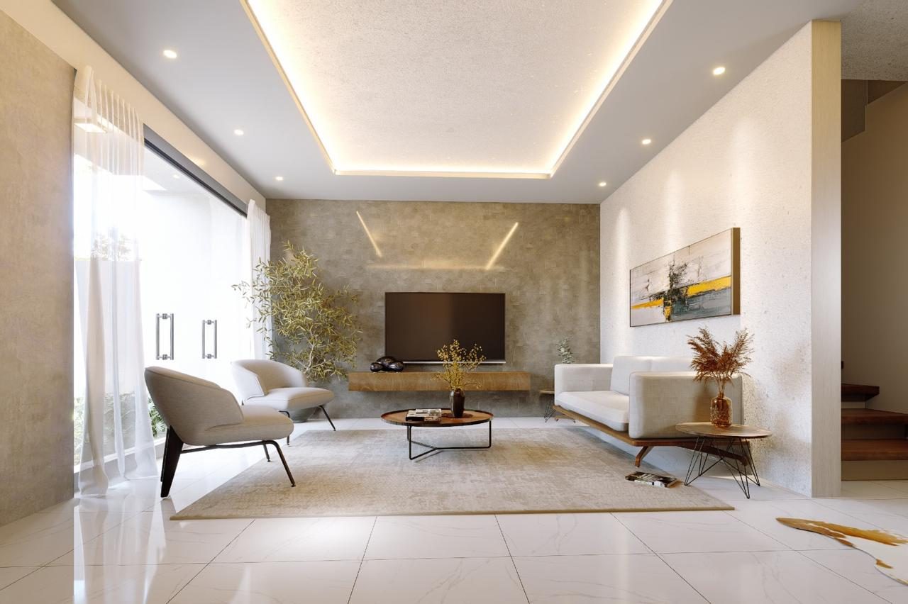 Living del proyecto residencial en Asunción