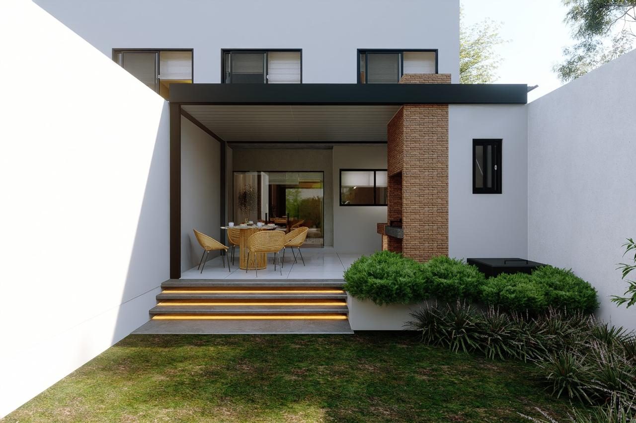 Terraza y patio del proyecto residencial en Asunción